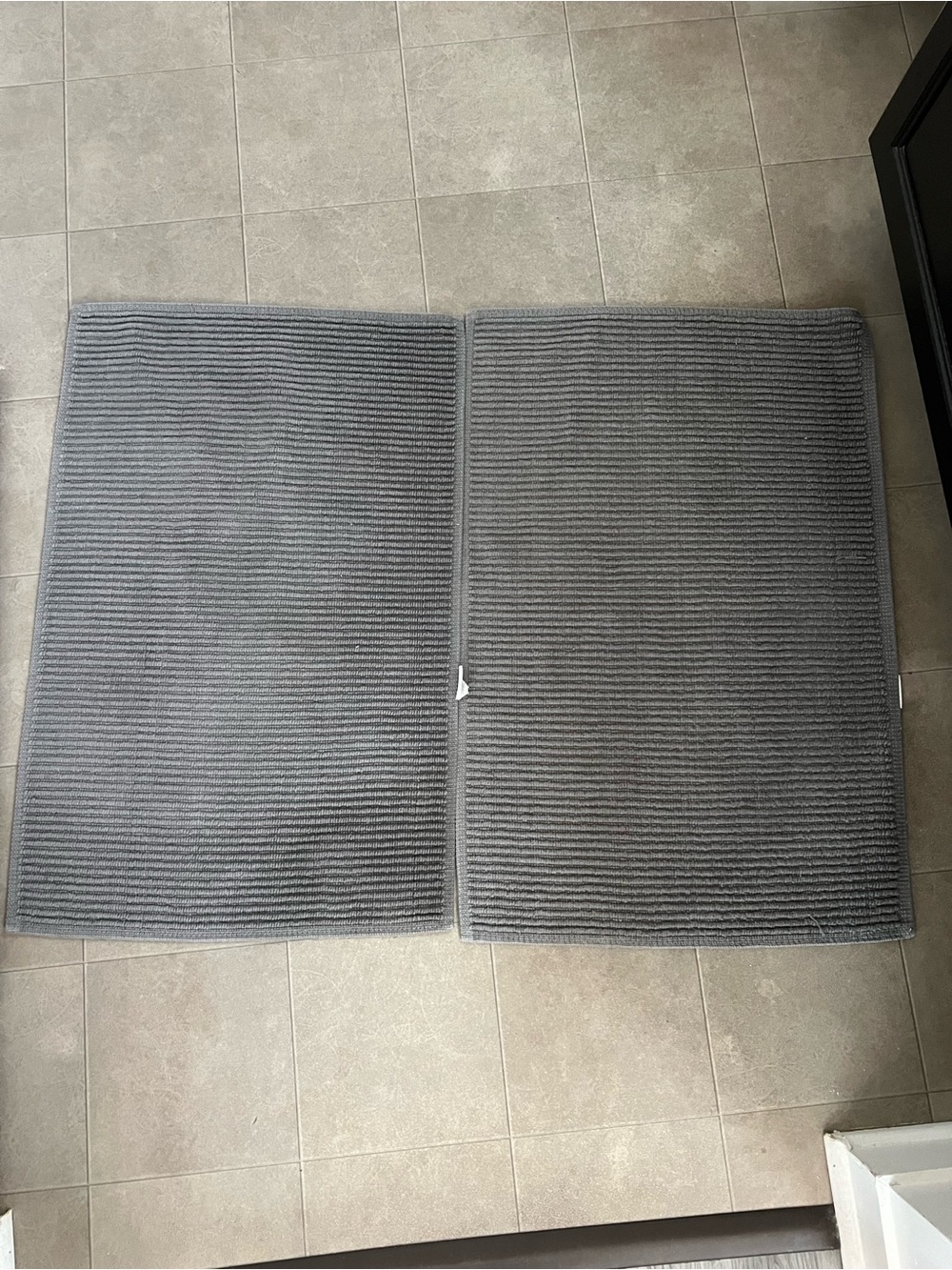 Gray bath mats